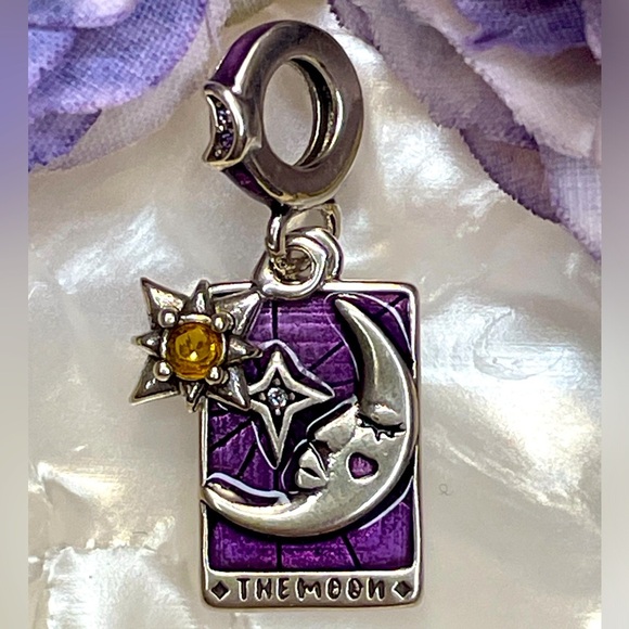 Charm for Pandora Bracelet Tarot Card The Moon Sterling Silver - Picture 1 of 7